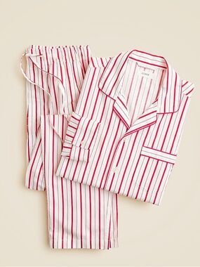 J. Crew Red and White Striped Pajama Set